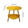 thumbnail image 3 of Yellow Yellow Round End Table With Double Shelf Small Coffee Table For Living Room Bedroom Bright Accent Table #66w77, 3 of 6