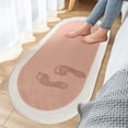 thumbnail image 1 of ABPWLY Soft Shaggy imitation Wool Rug for Bedroom, 40x80cm Oval Plush Carpet with Non-Slip Back, Water Absorbent Washable Mat, Multiple Colors, 1 of 5
