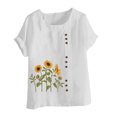 thumbnail image 4 of zanvin Haut pour Femmes, Cadeaux des Fêtes T-Shirt d'Été Surdimensionné Décontracté à Col Rond à Manches Courtes à Imprimé Floral Ample, 4 of 5