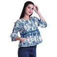 thumbnail image 3 of Moomaya Haut d'Été en Coton Imprimé, Ourlet Évasé, Hauts Boho, Blouses Décontractées Amples, 3 of 4