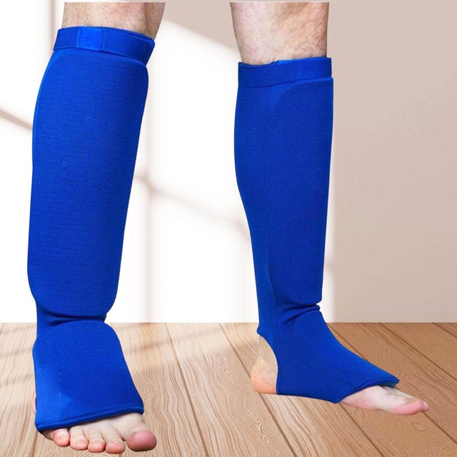 Maoww 1 Paire de Protège-Tibias Protection Élastique Bleu et m
