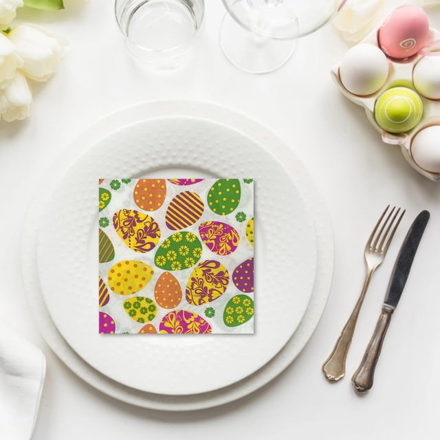Fridja Sales Animals-themed Easter Egg Printed Paper Napkins Disposable Paper Towels for Parties and Restaurants Suitable for Easter Restaurant Decorations
