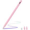 thumbnail image 1 of Pink Dual-Touch Capacitive Stylus Pen for Samsung Galaxy Tab A9/A8/A7 - Multi-System Compatible with iOS, Android & Windows - Includes Pencil Extender, 2 Replacement Tips, USB-C Cable & Manual, 1 of 6