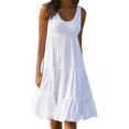 thumbnail image 2 of DPTALR Women's Holiday Summer Solid Color Sleeveless Party Beach Dress, 2 of 7