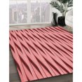 thumbnail image 3 of Ahgly Tapis Rond Lavable en Machine Intérieur Transitionnel Rose Corail Clair, 8 Pieds Rond, 3 of 7