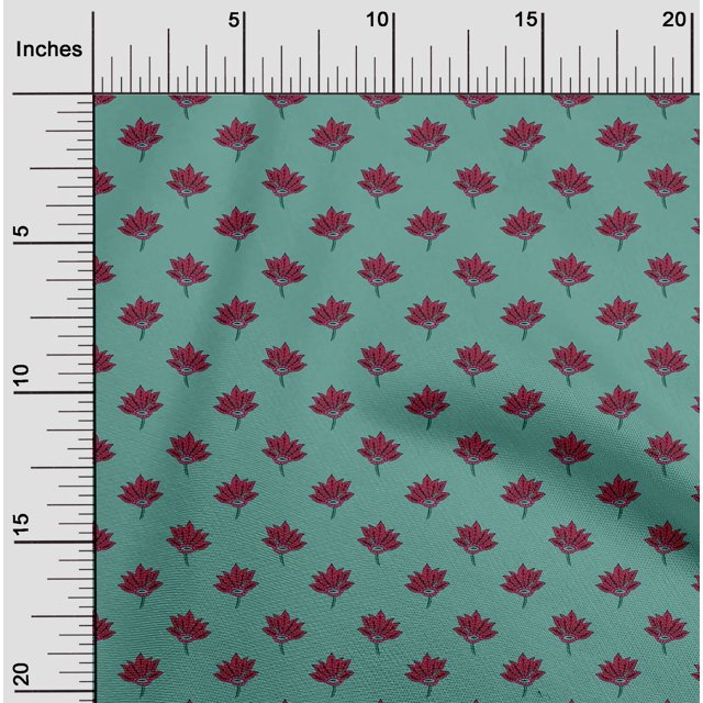oneOone Cotton Flex Fabric Floral Block Printed Craft Fabric BTY 40 Inch Wide
