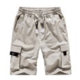 thumbnail image 1 of Men's Cargo Shorts Plus Size Big and Tall Cargo Shorts Multi-Pockets Relaxed Summer Drawstring Beach Shorts Pants, 1 of 3