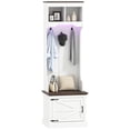 thumbnail image 1 of HOMCOM 3-in-1 Hall Tree with Bench, Coat Rack with Shoe Storage, White, 1 of 10