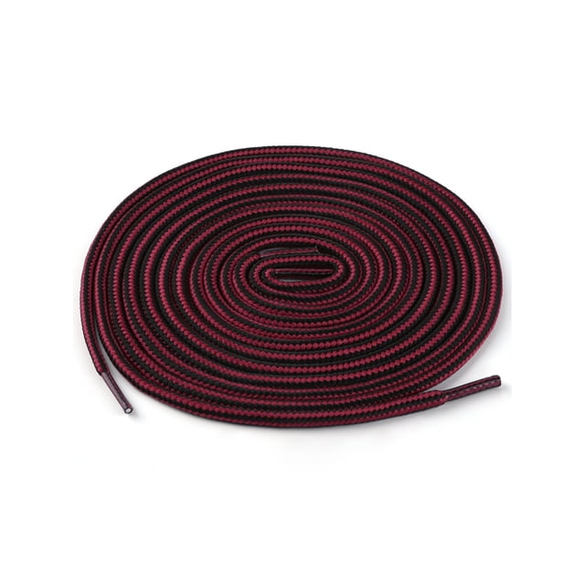 INSPIRE CHIC Unisex Round Rope Dual Colored Striped 1/5 Thick Boot Shoelace 70cm / 27.55" Black Wine Red