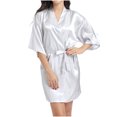 thumbnail image 1 of Tqcoqu Women Hot Fix Casual Solid Color Simulated Silk Home Clothing Robes, 1 of 6