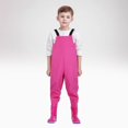 thumbnail image 2 of Children‘s Boys Girls Dinosaur Rainbow Printed Button Rain Jacket Hooded Windproof Raincoat, 2 of 5