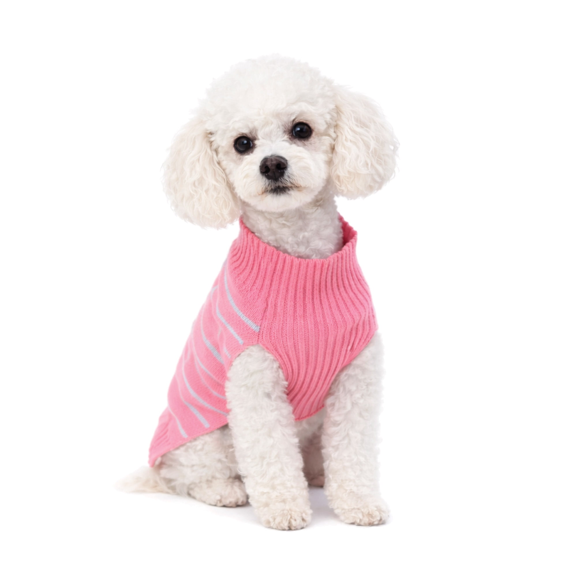 One Paw, Pull à col roulé côtelé rose pour chien, chaud et confortable, plusieurs tailles disponibles, pour chiens