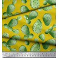 thumbnail image 2 of Soimoi Yellow Rayon Fabric Cactus Tree Printed Fabric 1 Yard 56 Inch Wide, 2 of 5