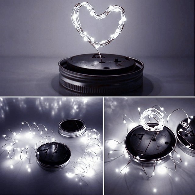 LED Solar Fairy Mason Jar Light Party Wedding Garden Decor (Multicolor 2m)