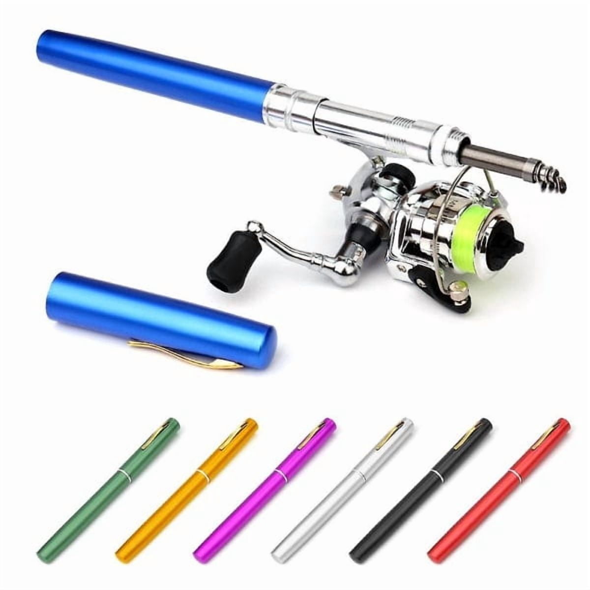 1M/1.4M Pocket-Friendly Foldable Fishing Rod Reel Combo Mini Pen Fishing Rod Set Telescopic Fishing Gold 1.4M