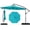Turquoise, variant on Gymax 10 FT Offset Hanging Umbrella w/ Base Patio Cantilever Umbrella 360° Rotation Gray