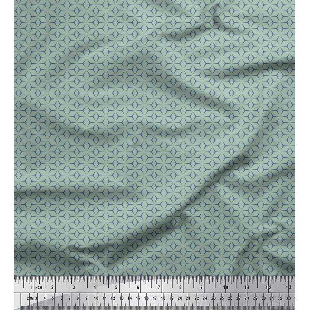 Soimoi Viscose Chiffon Fabric Geometric Small Print Sewing Fabric Yard 42 Inch Wide