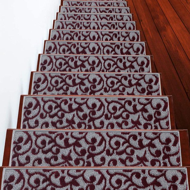 Leaves Collection Contemporary, Cozy, Vibrant and Soft Stair Mats & Rugs, 9'' x 28''