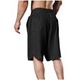 thumbnail image 3 of Diufon Men's Athletic Shorts Cotton Linen Drawstring Waisted Outdoor Sport Shorts Spring Summer Shorts with Pockets, 3 of 6