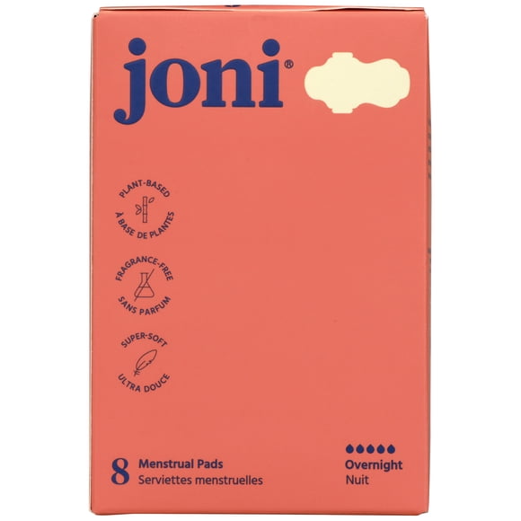 Serviettes hygiéniques de nuit en bambou biologique joni, 34.5cm, 8 unités