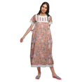 thumbnail image 4 of Moomaya Chemise de Nuit Maxi Boutonnée à Manches Courtes Imprimée pour Femmes en Coton, 4 of 5