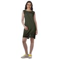 thumbnail image 2 of Moomaya WoMen's Solid Cotton Plus Size Lace Summer Outfit Sleeveless Mini Dress, 2 of 5