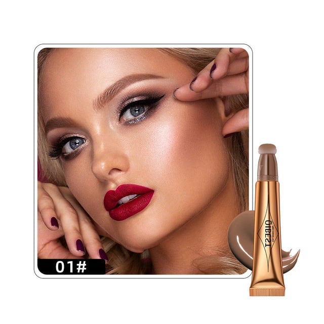 Bilqis Liquid Contour Beauty Wand Blush Highlighter Contouring Stick Set With Cushion Applicator Cream Face Rouge Bronzer Luminizer Pen Trio Smooth Blendable Moist Waterproof Makeup