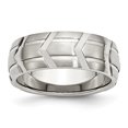thumbnail image 1 of Bague Rainurée en Acier Inoxydable de 8 Mm Brossée et Polie 11 Taille, 1 of 6