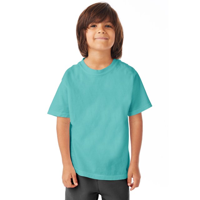 Hanes T-Shirt à Manches Courtes Col Ras du Cou ComfortWash pour Garçons, m, Menthe