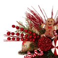 thumbnail image 4 of Gingerbread Man Christmas Floral Bow Decor, 13" Tall, Holiday Time, 4 of 8