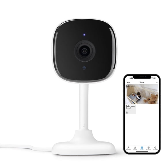 Refurbished Merkury Innovations Smart Indoor Camera, 1080p HD, Night Vision up to 26 ft, Two-Way Audio, Voice Control Compatible, White, 2-Pack, MIC-CW251-199W