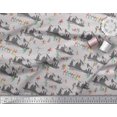 thumbnail image 2 of Soimoi Grey Poly Georgette Fabric Humans,Sleigh & Mountains Holiday Print Fabric by the Yard 52 Inch Wide, 2 of 3