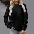 thumbnail image 2 of Chemise à Manches Longues Femme Manches Longues Chemises Décontractées Couleur Unie Col Rond Chandail en Molleton Col Rond Chandail Tunique Hauts Manches Longues Femmes Hauts Tunique Longue pour Femmes, 2 of 4