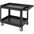 thumbnail image 1 of Service Cart 2-Shelf, Storage Handle, 500 lbs Capacity, for Warehouse/Garage/Cleaning/Manufacturing，45"X25", 1 of 8