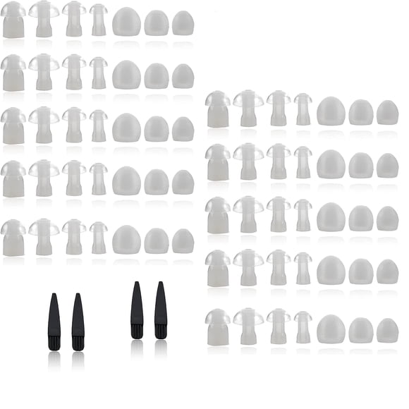 Hearing Aid Domes - Universal Domes for Hearing Aids - Sizes Small, Medium, Large & X-Large Earbud Replacements and BTE Hearing Sound Amplifiers, 2 Pack
