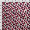 thumbnail image 3 of oneOone Viscose Jersey Red Fabric Florals Craft Projects Decor Fabric Printed By The Yard 60 Inch Wide, 3 of 4