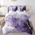 thumbnail image 1 of YST Purple Marble Comforter Set, 7-Piece, King Size, Watercolor Abstract, Metallic Foil Print, Glitter, 1 of 4