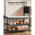 thumbnail image 4 of KFFKFF Hall Tree, 70.9 in Coat Rack with Shoe Bench & 2 Drawers, 3-in-1 Freestanding Shoe Rack Storage Organizer with Bookshelf & Wire Shelf, Steel Frame Entrance Coat Holder for Entry, 4 of 9