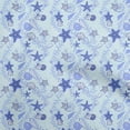 thumbnail image 1 of oneOone Polyester Spandex Turquoise Blue Fabric Beach Seashell Craft Projects Decor Fabric Printed By The Yard 56 Inch Wide, 1 of 4
