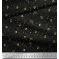 thumbnail image 3 of Soimoi Black Rayon Fabric Abstract & Dollar Symbol Printed Fabric 1 Yard 56 Inch Wide, 3 of 5