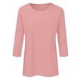 thumbnail image 4 of Été Femmes 3 de Petite Col Roulé Simulé 4 Manches Col Rond Manches Longues Chemises Imprimé Floral Haut Ample Basiques pour Femmes T-Shirts Décontracté Lin Rayonne Chemise à Manches Longues Femme Tunique T-Shirt Blouse, 4 of 4