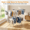 thumbnail image 2 of LEDREM 2-Tier Clothes Drying Rack, Foldable with 4 Adjustable Wings, 33 Rails, 27 Sock Clips, Free-Standing for Indoor/Outdoor Use, Silver & Blue, 2 of 10