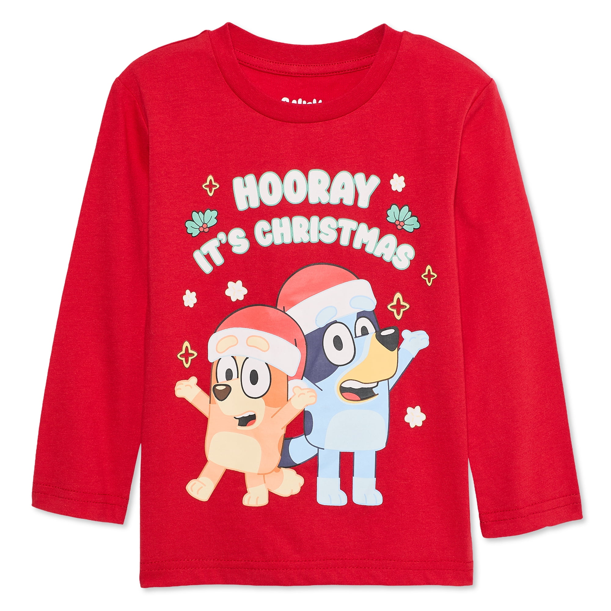 Bluey Toddler Girls' Long-Sleeve Holiday T-Shirt