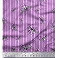 thumbnail image 1 of Soimoi Purple Velvet Fabric Stripe & Mosquito Insects Print Fabric by Yard 58 Inch Wide, 1 of 1