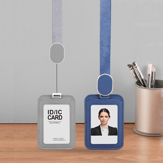 YAOMOBB Porte-Cartes Transparent Porte-Badge d'Identité avec Lanière Bobine Rétractable pour Travail Extérieur