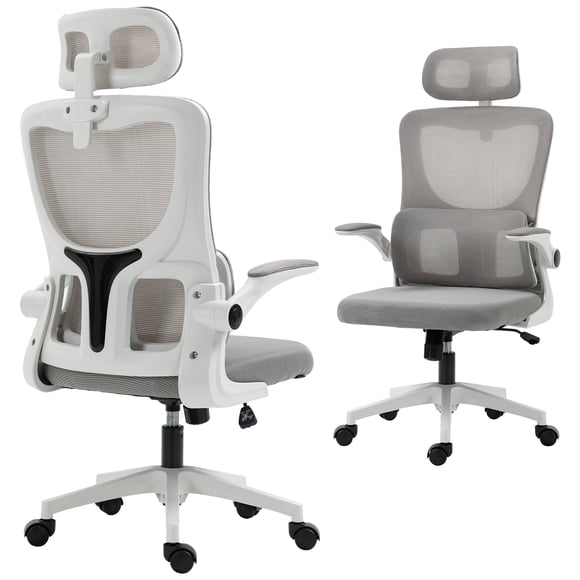 Vinsetto Mesh Office Chair with Adjustable Headrest, Lumbar Support, Arm