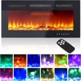 thumbnail image 1 of Bingirl 36-Inch Wide Black Wall-Mounted Electric Fireplace with Remote Control and Touch Screen, 1 of 10