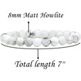 thumbnail image 2 of Angelstones Bracelet Extensible Unisexe en Perles Rondes 8 mm en howlite Mate Naturelle, 2 of 4