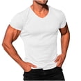 thumbnail image 1 of Men's Slim Fit Muscle T Shirts Stretch Short Sleeve V Neck Bodybuilding Workout Gym Shirts Tee Shirts, 1 of 5