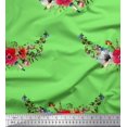thumbnail image 1 of Soimoi Rayon Fabric Leaves & Anemone Flower Decor Fabric Printed Yard 56 Inch Wide, 1 of 3